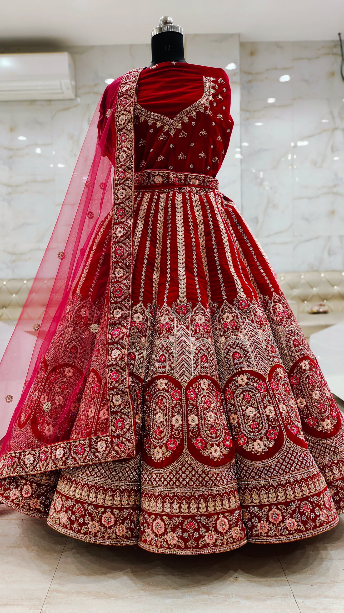 Bridal Ball Panel Pattern Lehenga