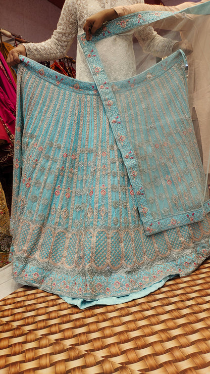 Blue Bridal Lehenga