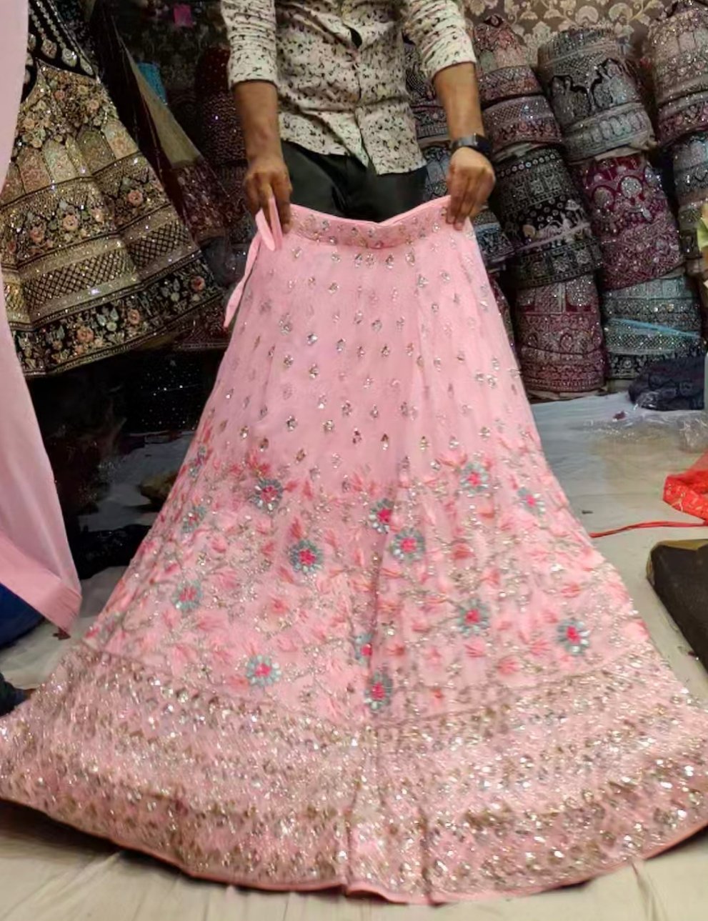 Designer Girlish Pinkish  Lehenga Shopping World Chandni Chowk - Shopping World