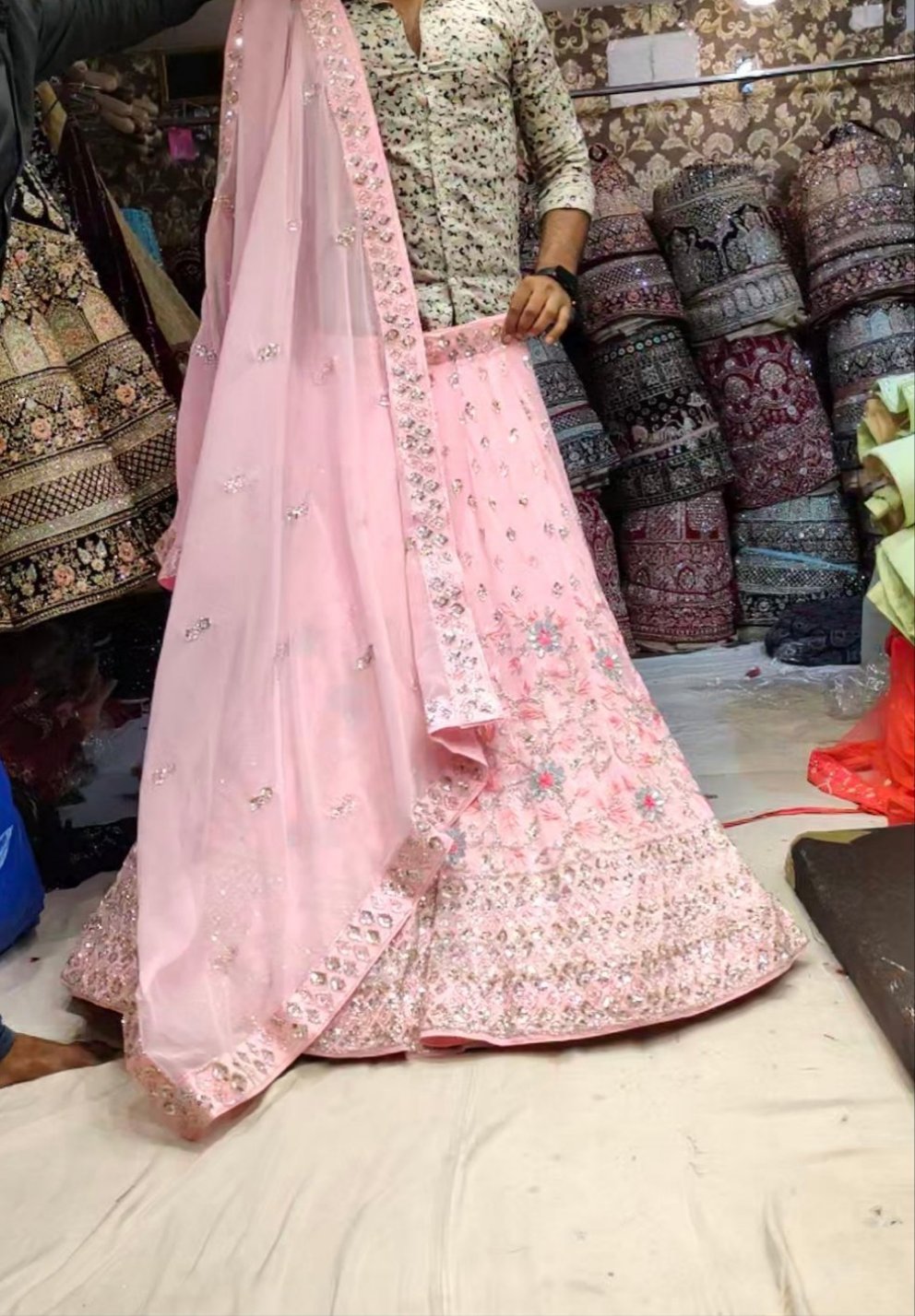 Designer Girlish Pinkish  Lehenga Shopping World Chandni Chowk - Shopping World