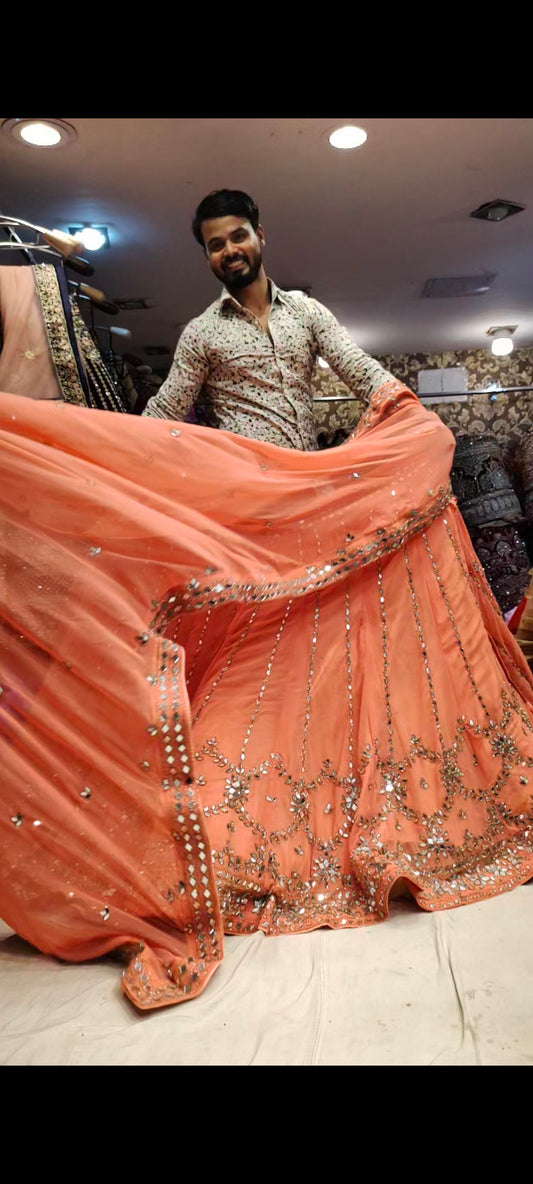 Stylish Mirror  Lehenga - Shopping World