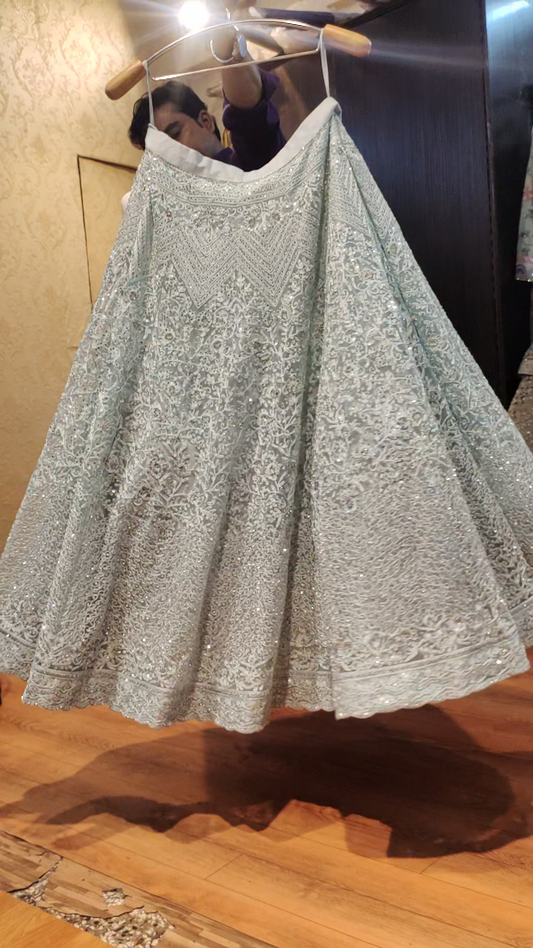 Fabulous Lehenga Silver Grey Dress